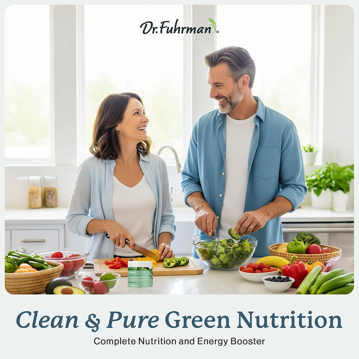 Dr. Fuhrman Whole Food Greens Powder - Premium Greens Superfood Powder Multivitamin with Organic Mushrooms, Turmeric, Plant Protein, Vitamins B12, D3, K2 - görsel 6