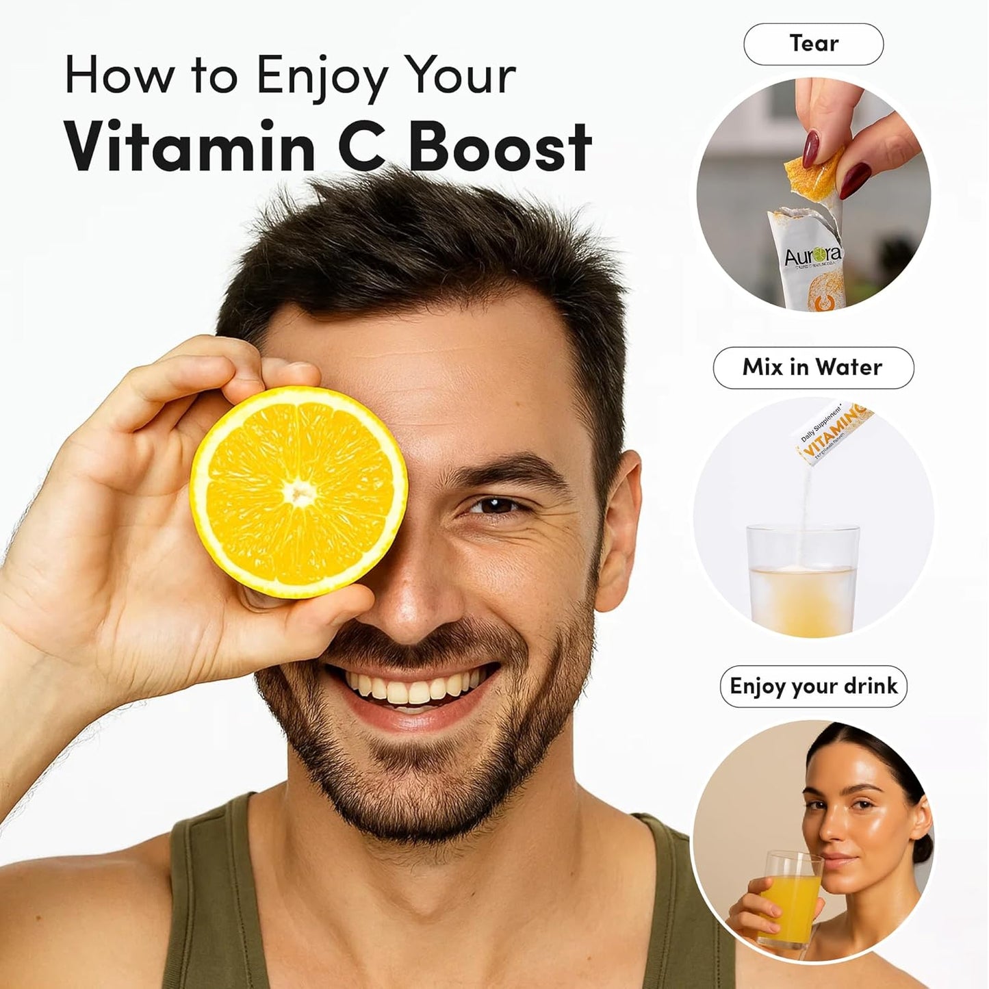 Aurora Nutrascience Nano-Pack Liposomal Vitamin C Powder Drink Mix - 3000 mg, Orange, 30 Sachets - görsel 5