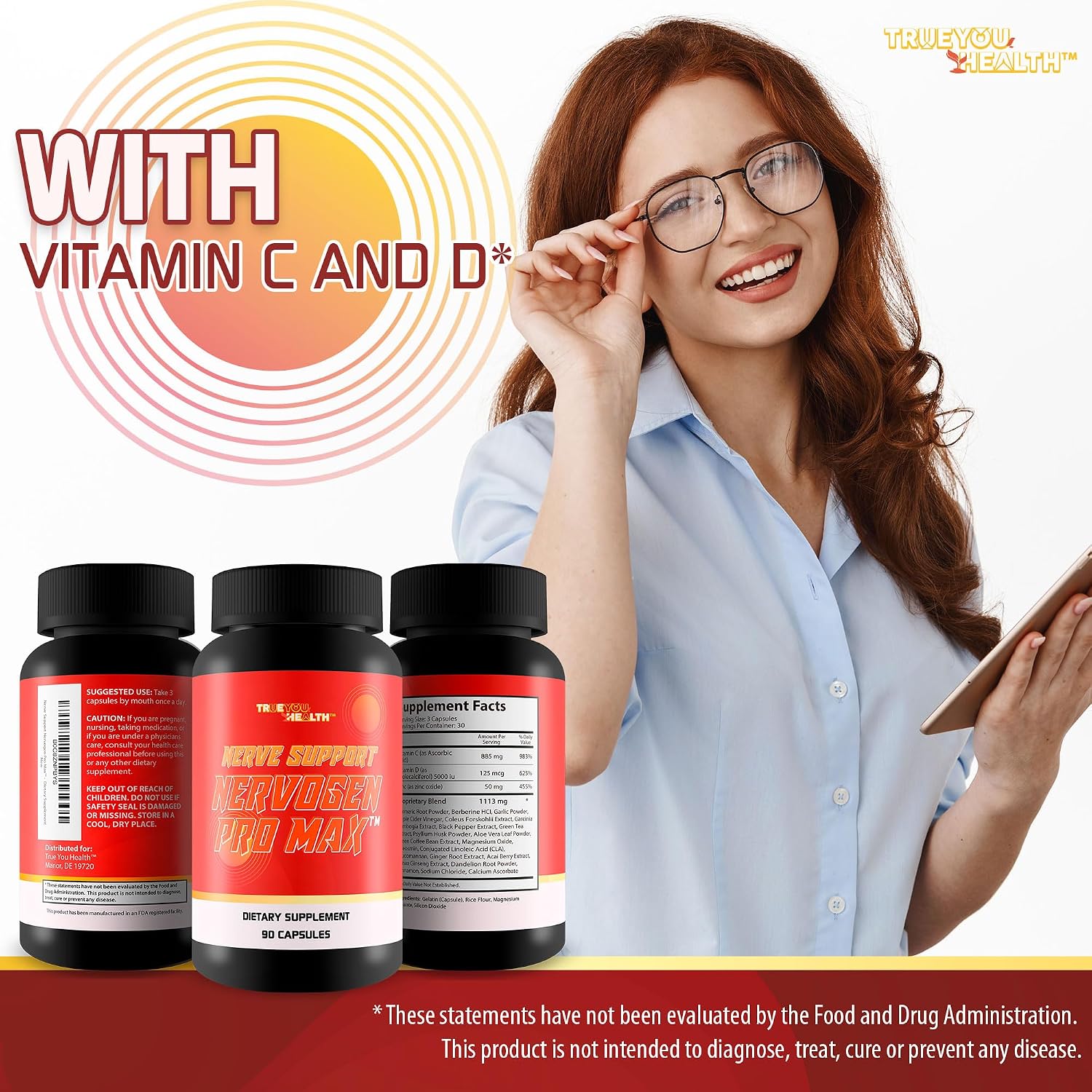 Nerve Support Nervogen Pro Max - Premium Nerve Health Support Formula with Vitamin C, Vitamin D, Turmeric - görsel 6
