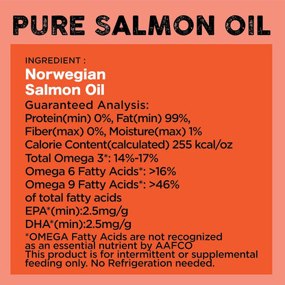 Nature's Diet Norwegian Salmon Oil for Dogs & Cats – Natural Omega-3 Supplement, 946 ml
