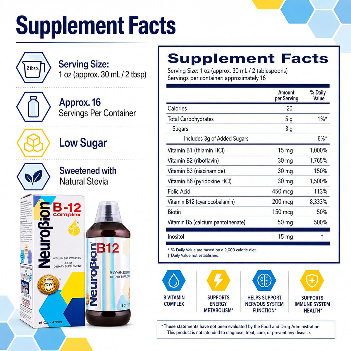 Neurobion Vitamin B12 B Complex Liquid Food Supplement - Citrus Flavour, 473 ml - görsel 2