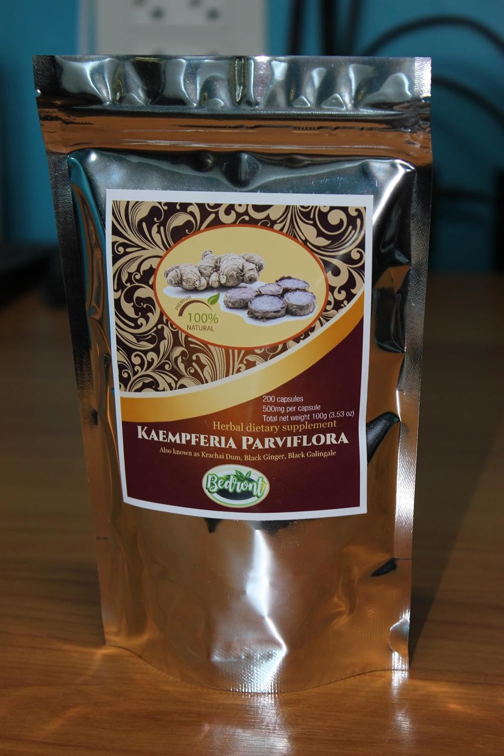 Kaempferia Parviflora Herbal Food Supplement, 100 Capsules (500mg per Capsule) - görsel 2
