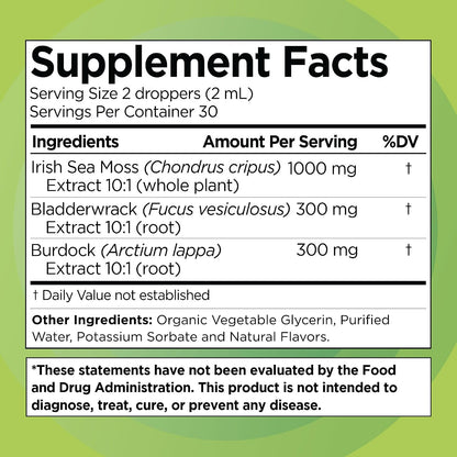 Irish Sea Moss Drops - Citrus Berry Flavour - 92+ Essential Minerals & Vitamins