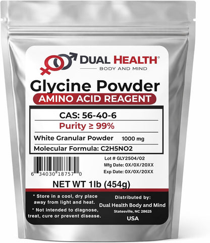 Glycine Powder (454 g) - Pure Free Form, Non-GM, Gluten-free
