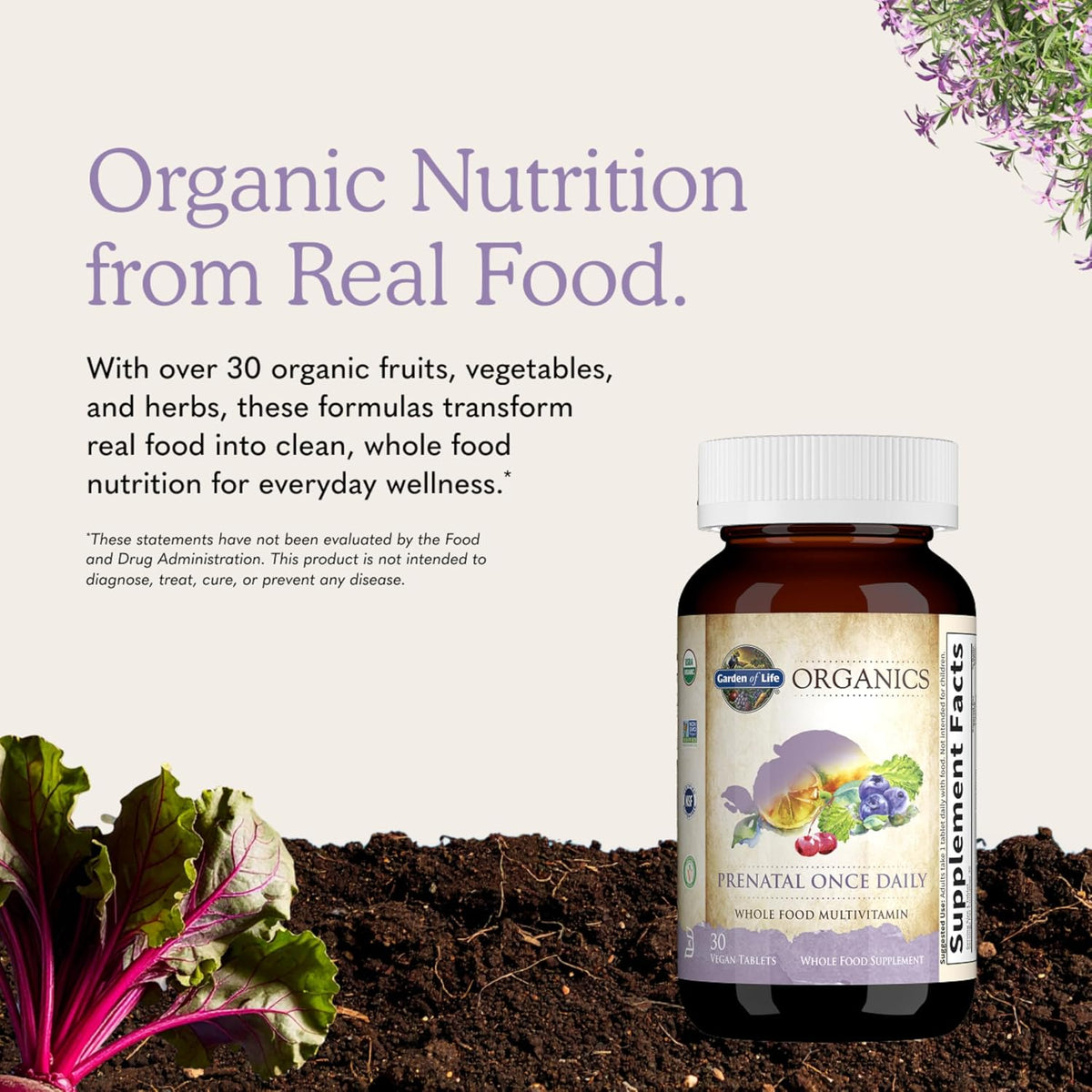 Garden of Life Organics Prenatal Multivitamin with Folate, B6, B12, D3 & Iron – Image 6