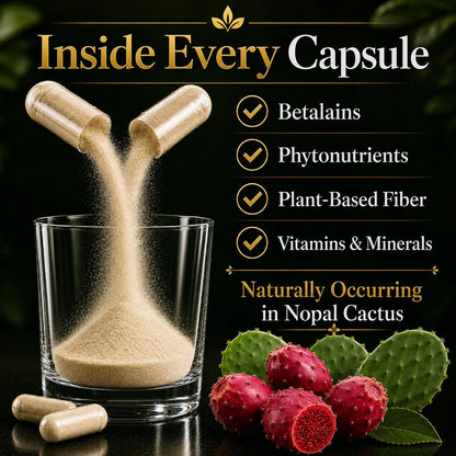 Premium Freeze-Dried Nopal Cactus Capsules – 500 mg, 120 Vegan Capsules