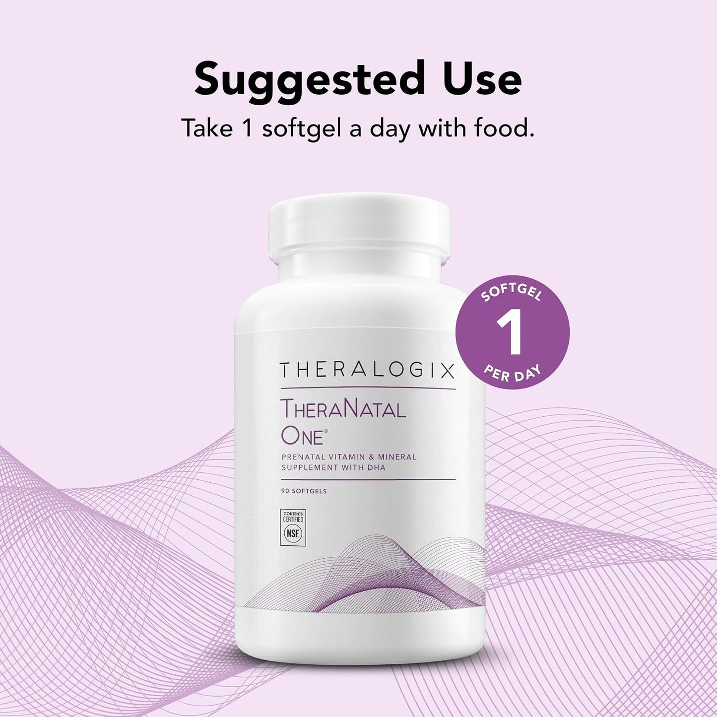Theralogix TheraNatal One Prenatal Vitamin – 90-Day Supply – Prenatal Multivitamin with DHA, Vitamin D3, Methylated Folate, Iron & More - görsel 4