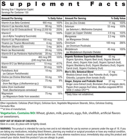 Rainbow Light Men's One 50+ Multivitamin - 150 Caplets