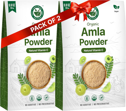 Ayushka Organic Amla Powder (Amalaki) – Organic Indian Gooseberry Powder, 502 g