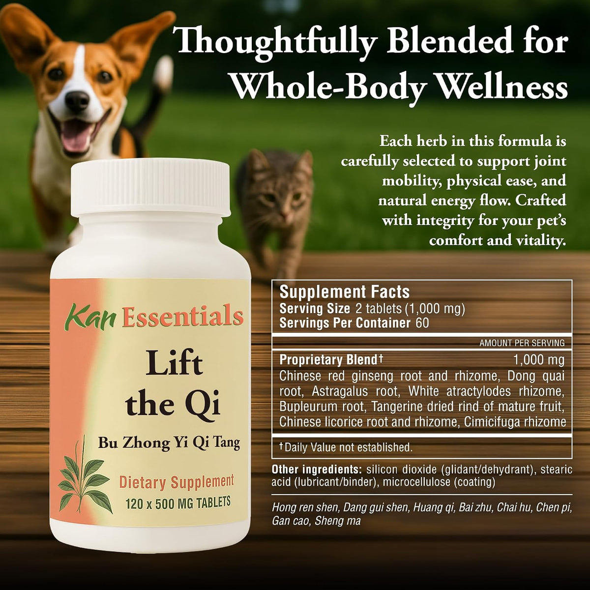 Kan Herb Company Lift the Qi – Traditional Chinese Herbal Blend for Dogs and Cats, 120 Tablets - görsel 3