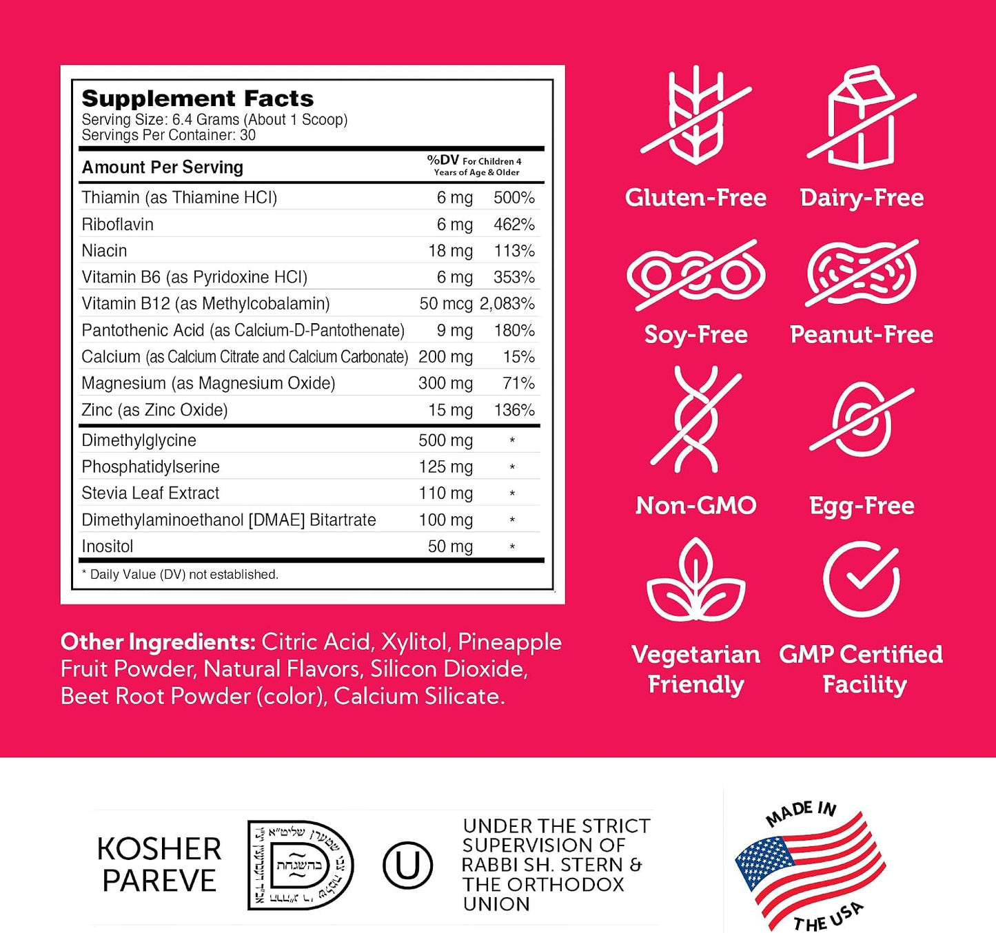 Zahler KidsActive Kids Concentration Formula Powder - All Natural - Fruit Punch - 30 Servings - görsel 5