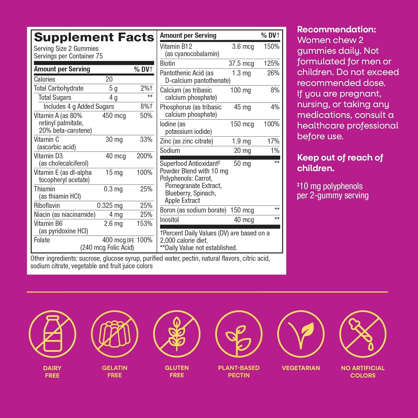 Nature's Way Alive! Women's Multivitamin Gummy, 150 Gummies - görsel 6