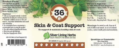 Silver Lining Herbs 36 Dog Skin & Coat Support – Herbal Supplement for Dogs, 90 Capsules