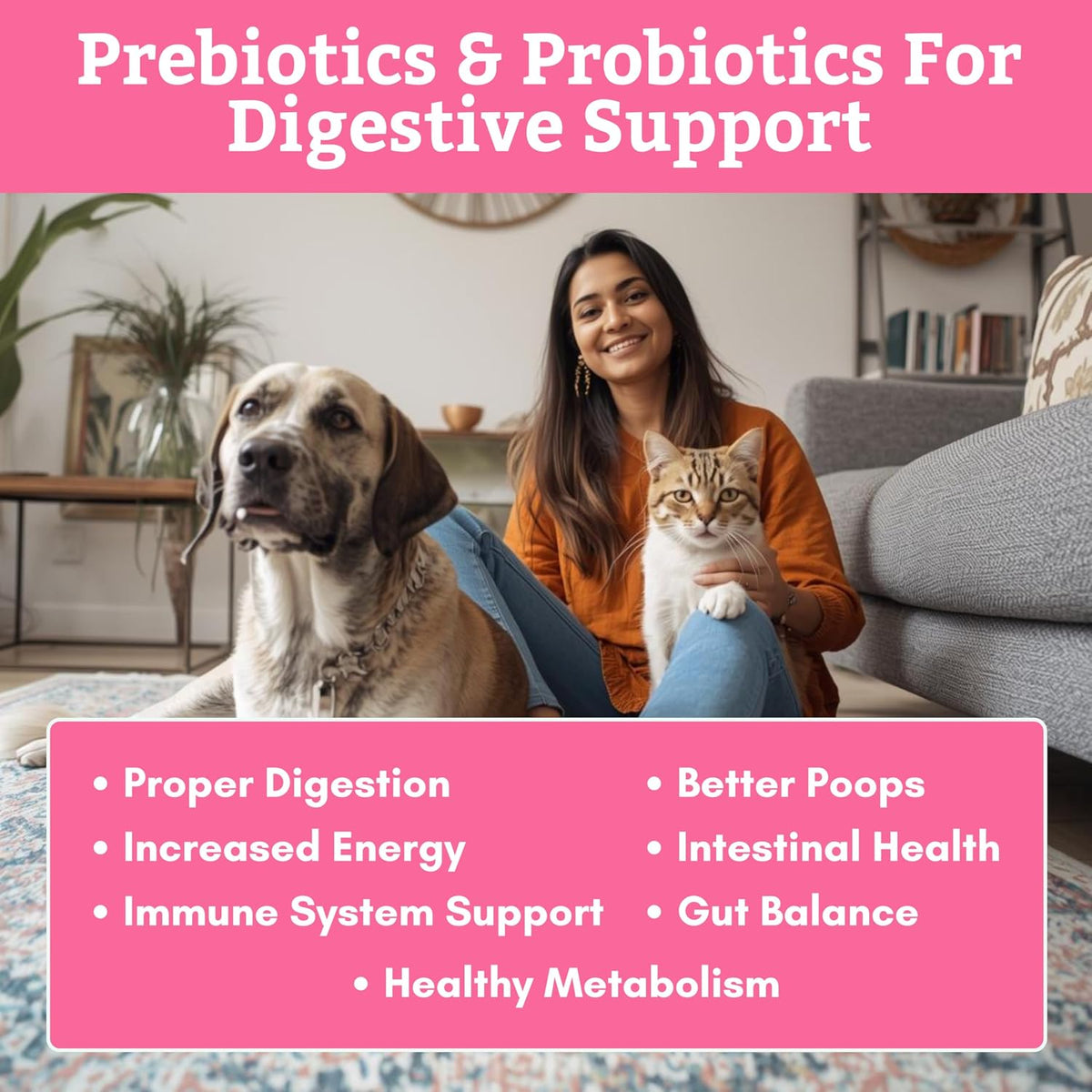 Wholistic Pet Organics WholeBiotics - Daily Dog Probiotics for Digestive Health Support & Immune Boost - 9 Strains - Prebiotics & Probiotics for Dogs & Cats - Gut Health for Dogs - 85g - 85 Scoops - görsel 4