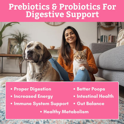 Wholistic Pet Organics WholeBiotics - Daily Dog Probiotics for Digestive Health Support & Immune Boost - 9 Strains - Prebiotics & Probiotics for Dogs & Cats - Gut Health for Dogs - 85g - 85 Scoops