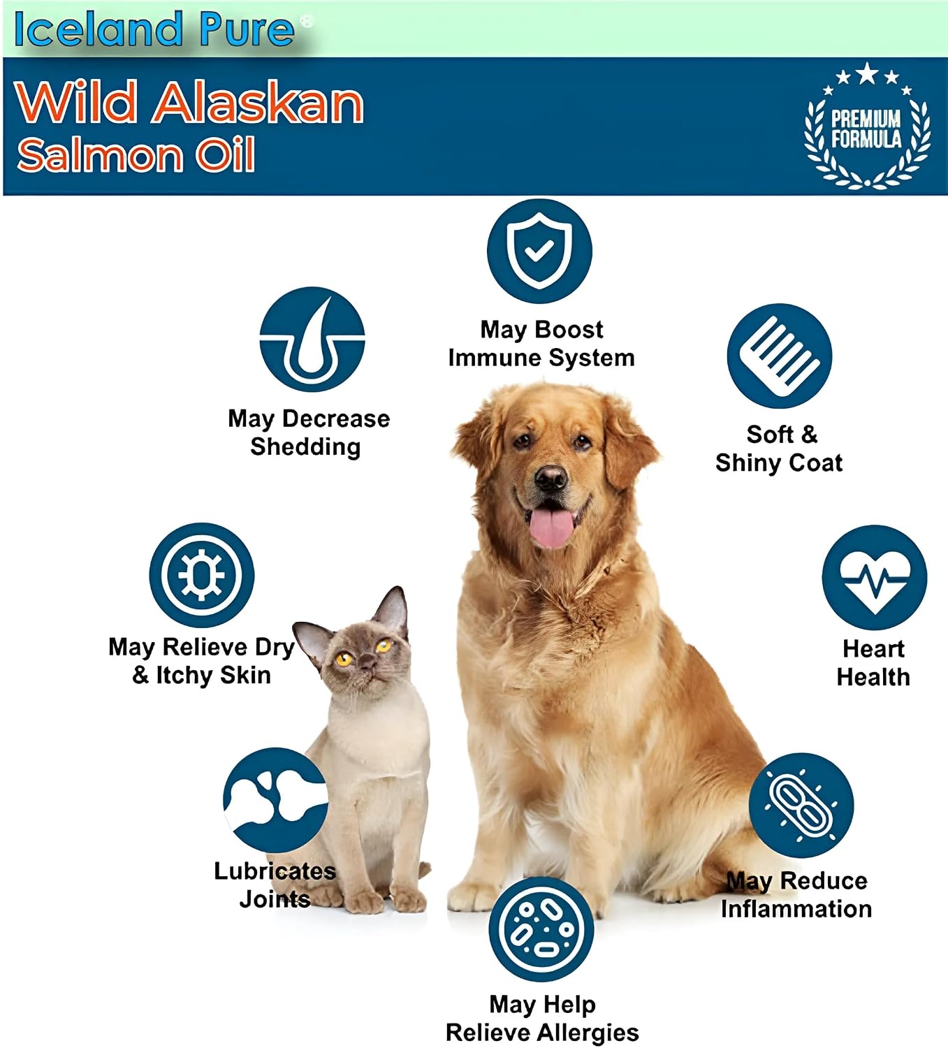 Iceland Pure Wild Alaskan Salmon Oil for Dogs and Cats – Omega-3 Supplement with Pollock Oil, 500 ml - görsel 7