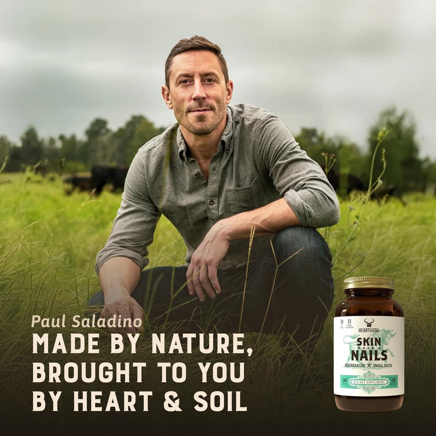 Heart & Soil – 100% Grass Fed & Finished Hair Skin and Nails Supplement – 180 Capsules - görsel 4