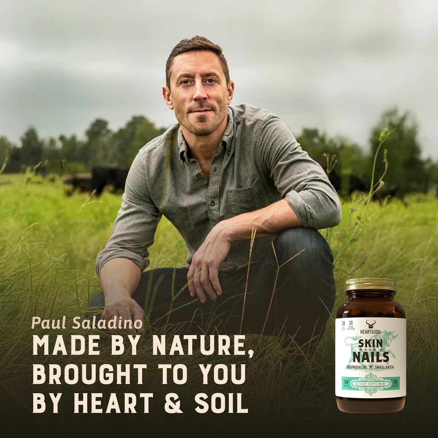 Heart & Soil – 100% Grass Fed & Finished Hair Skin and Nails Supplement – 180 Capsules - görsel 4