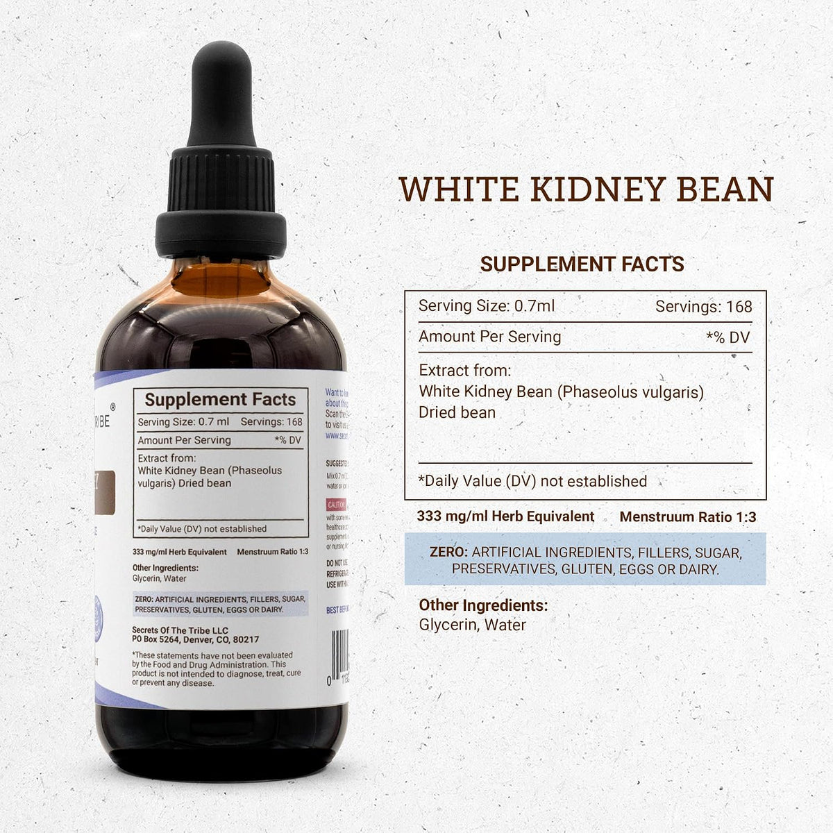 Secrets of the Tribe White Kidney Bean Tincture Alcohol-Free Extract, High-Potency Herbal Drops, 118 ml - görsel 4