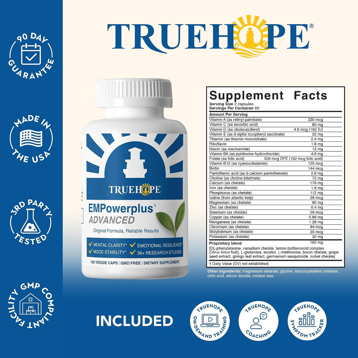 Truehope EMPowerplus Advanced Multivitamin for Women & Men - Broad-Spectrum Multivitamins & Chelated Minerals, 30-Day Supply - görsel 4