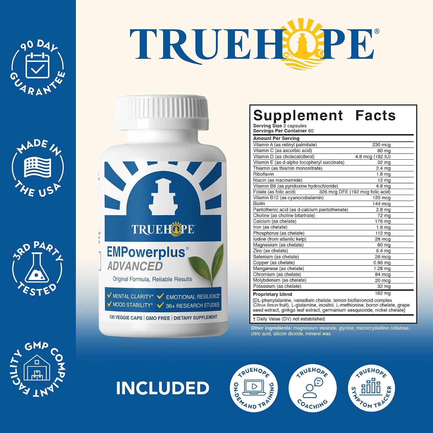 Truehope EMPowerplus Advanced Multivitamin for Women & Men - Broad-Spectrum Multivitamins & Chelated Minerals, 30-Day Supply - görsel 4