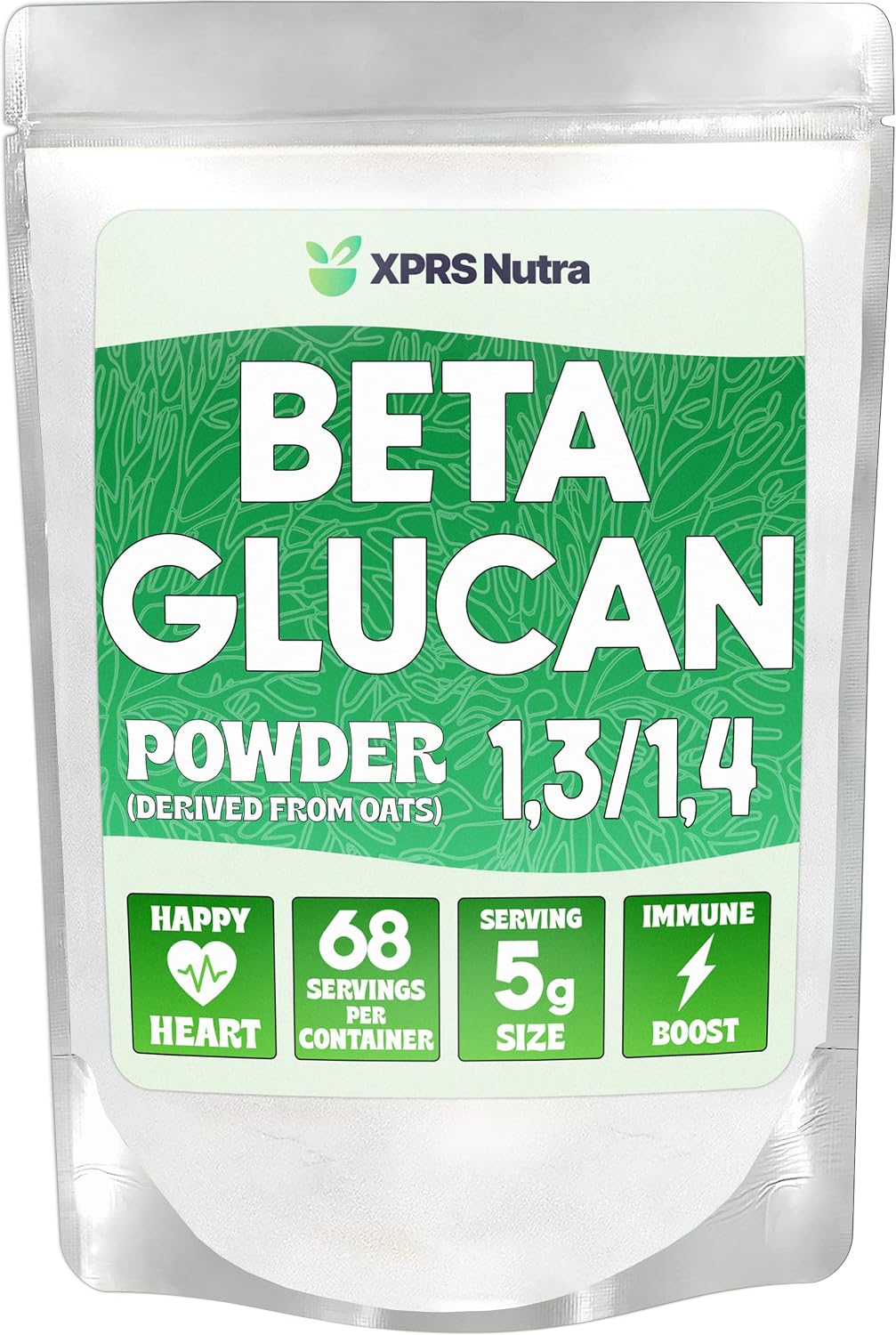 XPRS Nutra Beta Glucan Powder - Pure Unflavoured Oat Beta Glucan Supplement - Non-GM, Vegan Friendly (6 oz) - görsel 8