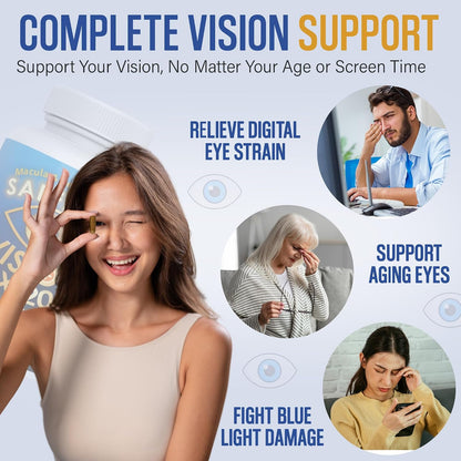 Vision Max 20/20 Visual Performance Support Eye Supplement - Supports Eye Health, Visual Comfort & Focus (60 Capsules)