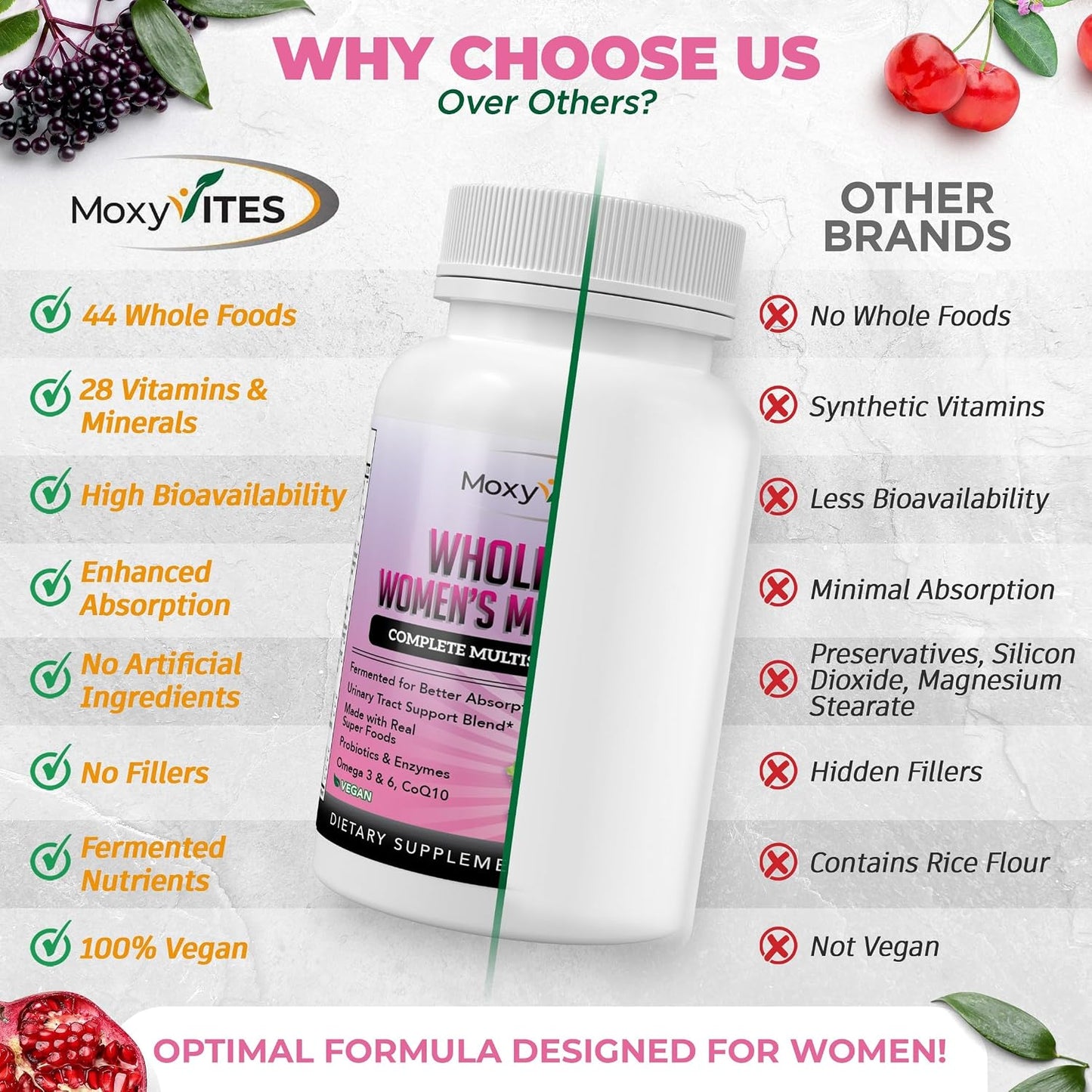 Methylated Multivitamin for Women with Iron | 44 Organic Wholefood Nutrients | 90 Vegan Capsules - görsel 4
