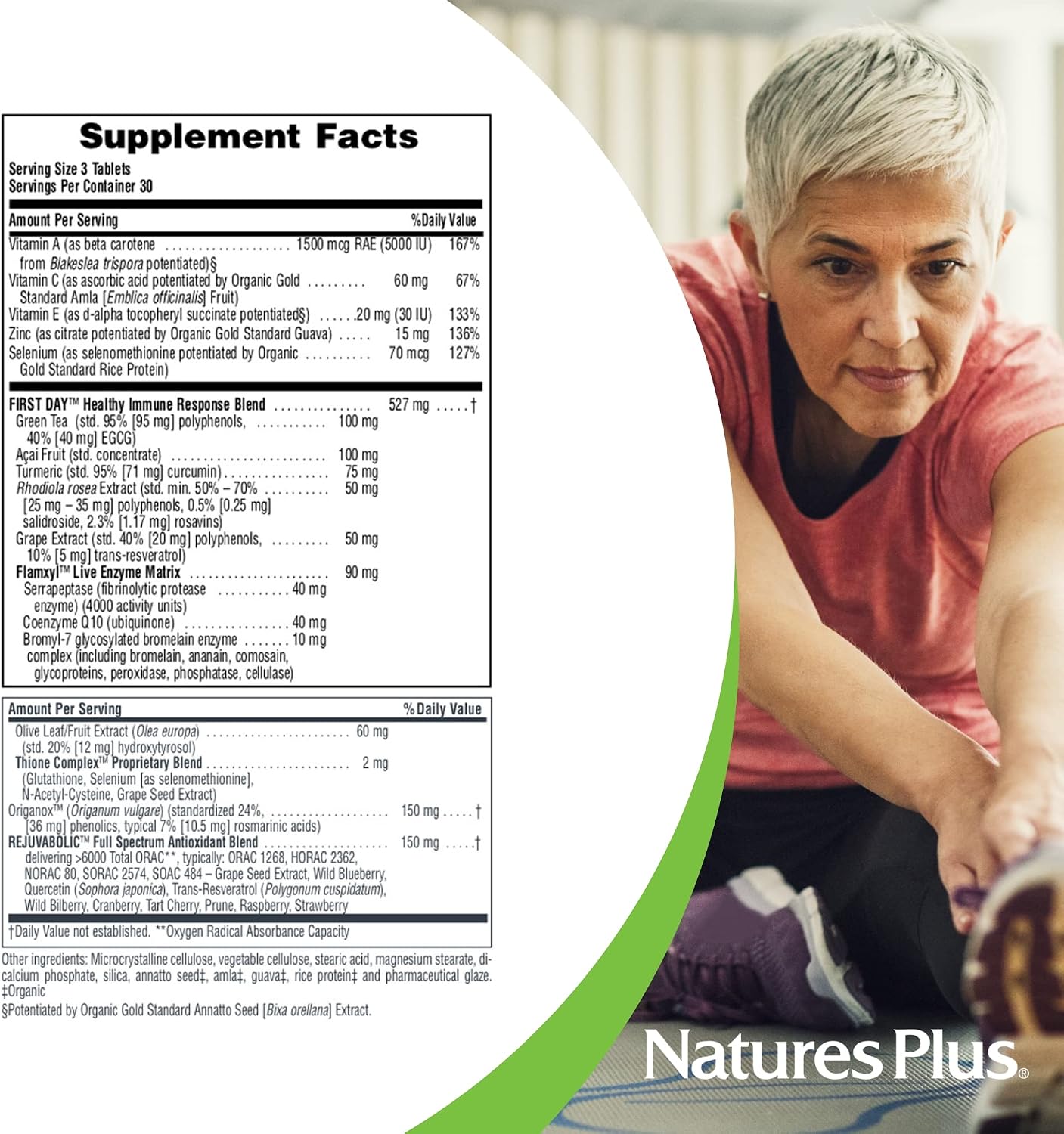 NaturesPlus AgeLoss First Day Healthy Immune Response - 90 Tablets - görsel 4
