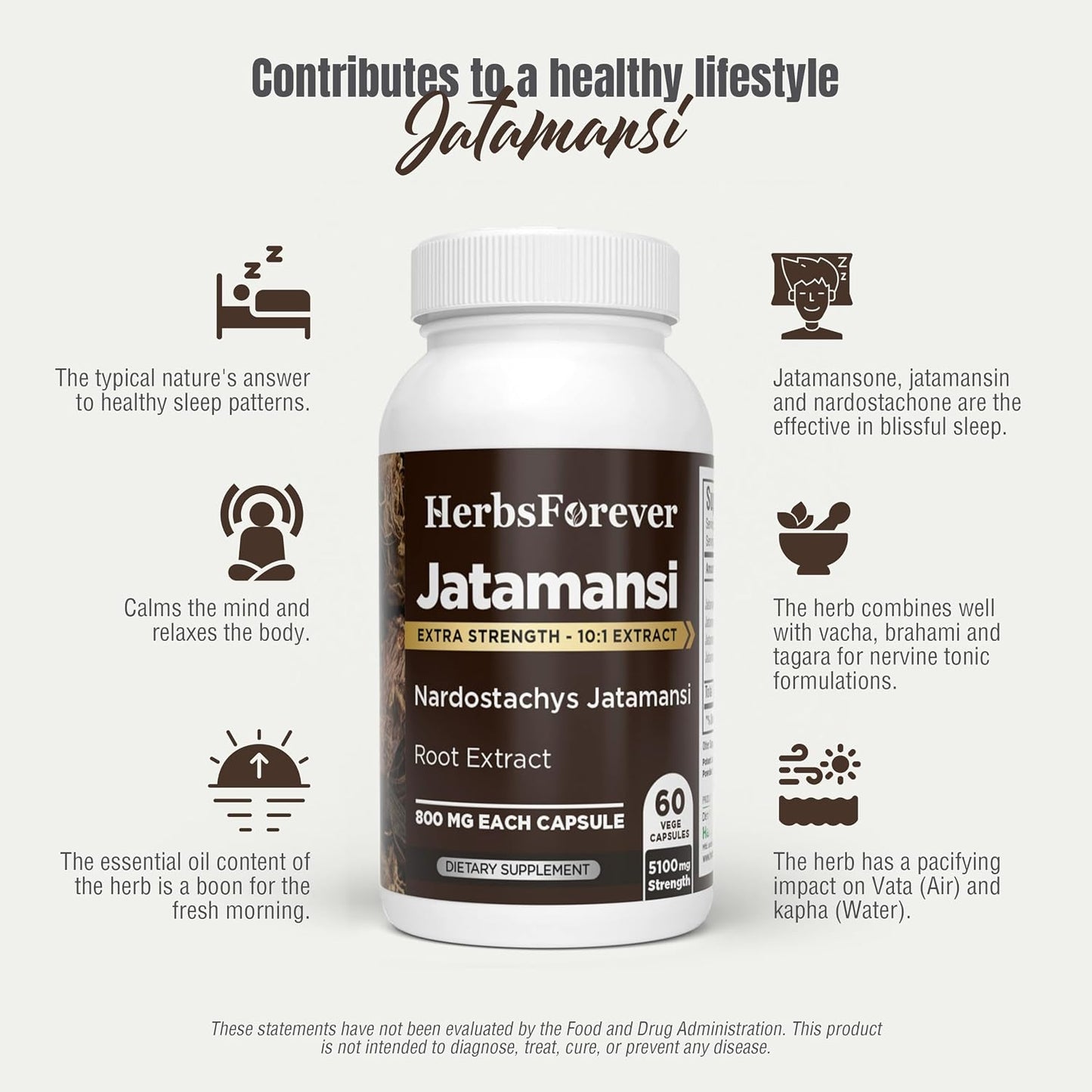Jatamansi Capsules - Nardostachys Jatamansi Herbal Supplement for Relaxation and Hair Wellness - 60 Vegan Capsules (800 mg each) - görsel 7