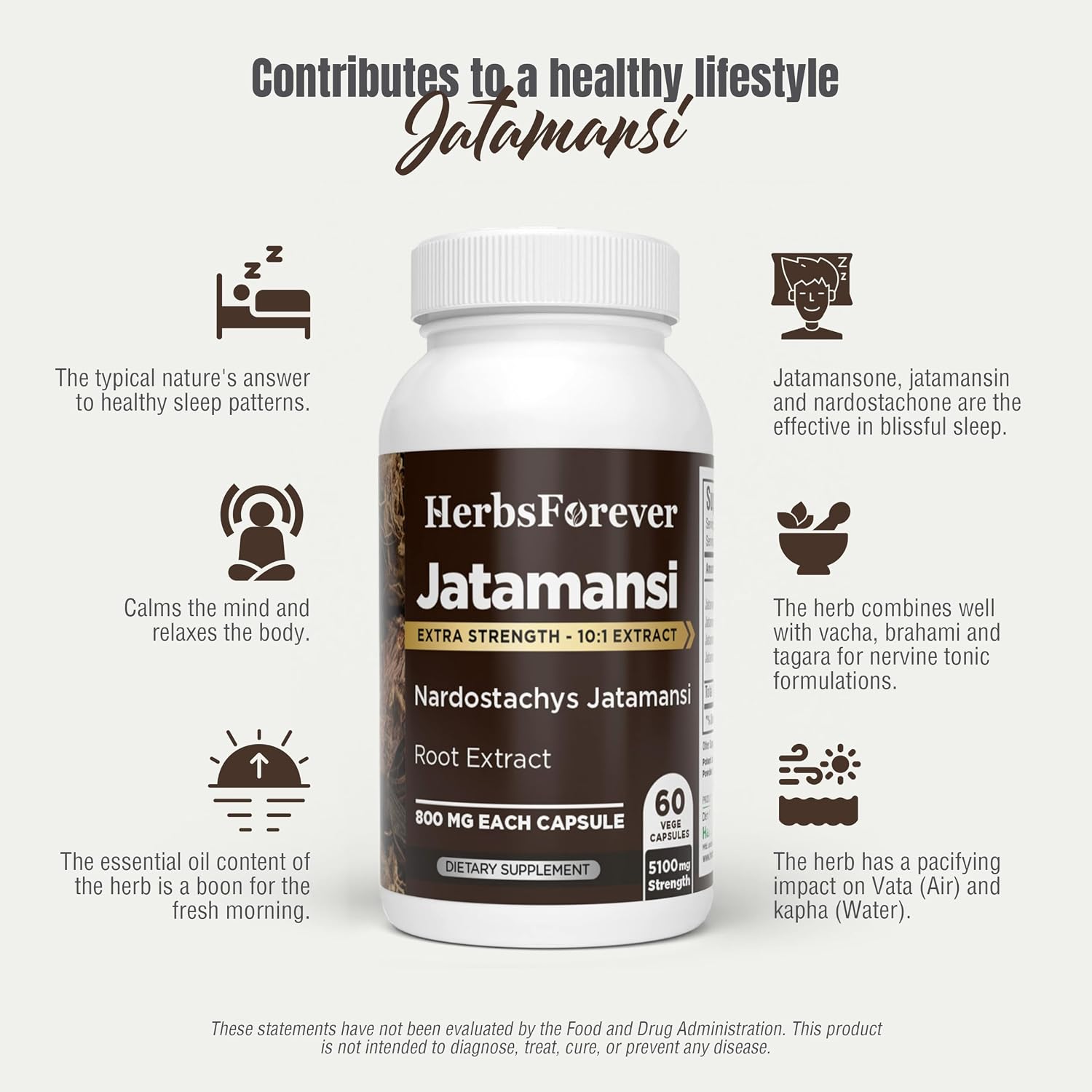 Jatamansi Capsules - Nardostachys Jatamansi Herbal Supplement for Relaxation and Hair Wellness - 60 Vegan Capsules (800 mg each) - görsel 7