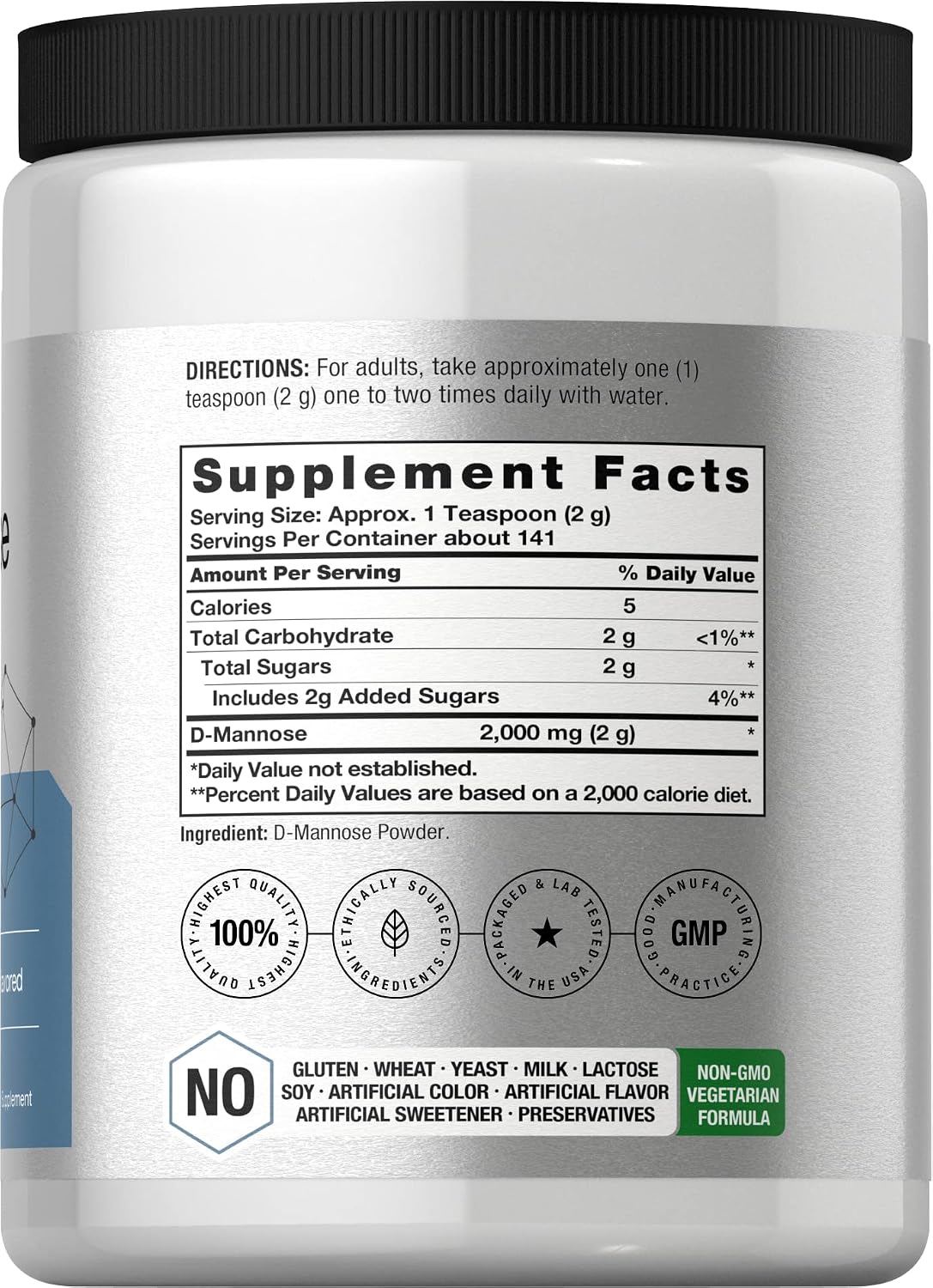 Horbaach D-Mannose Powder | 283 g | Unflavoured | Vegetarian, Non-GMO & Gluten-free - görsel 2
