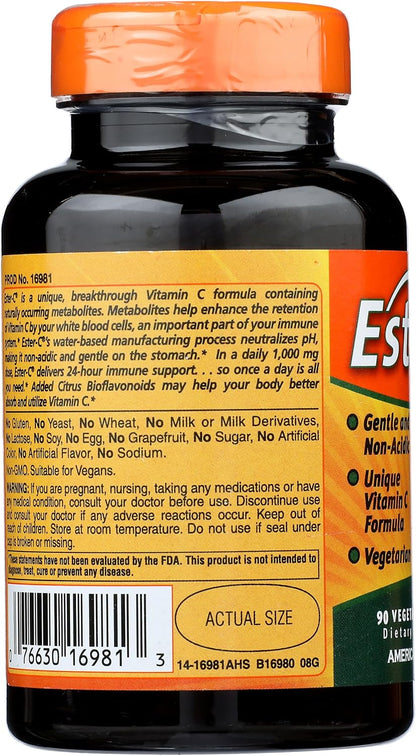 American Health Ester-C 1000mg with Citrus Bioflavonoids, 90 Tablets