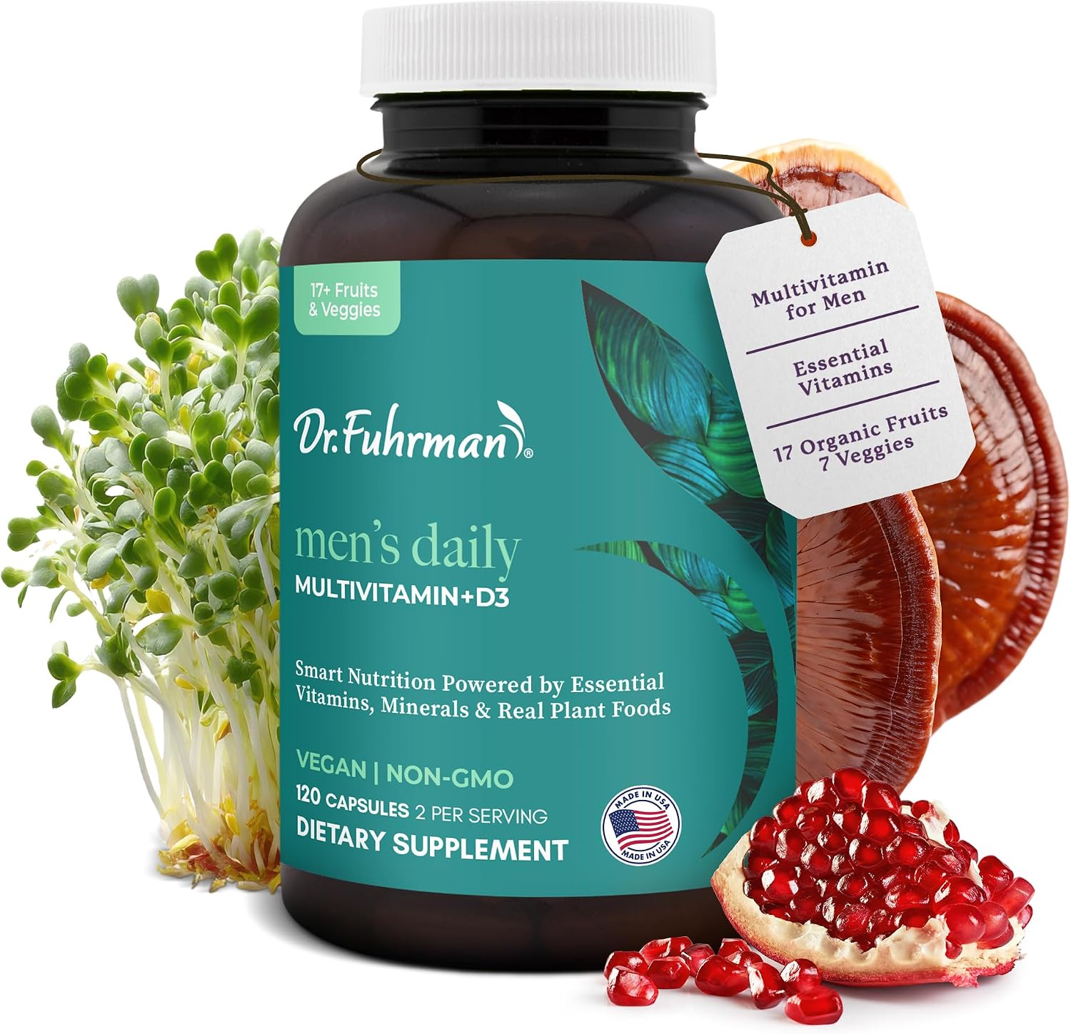 Dr. Fuhrman Men's Daily Multivitamin with D3 & B12 - 2 Month Supply - görsel 1