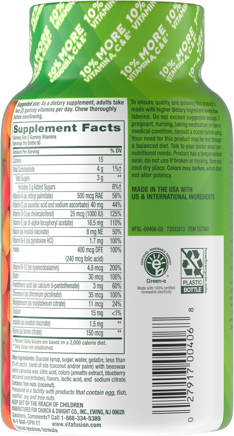 Vitafusion Multivitamin Gummies – 120 Count – Adult Gummy Vitamins for Men and Women - görsel 2