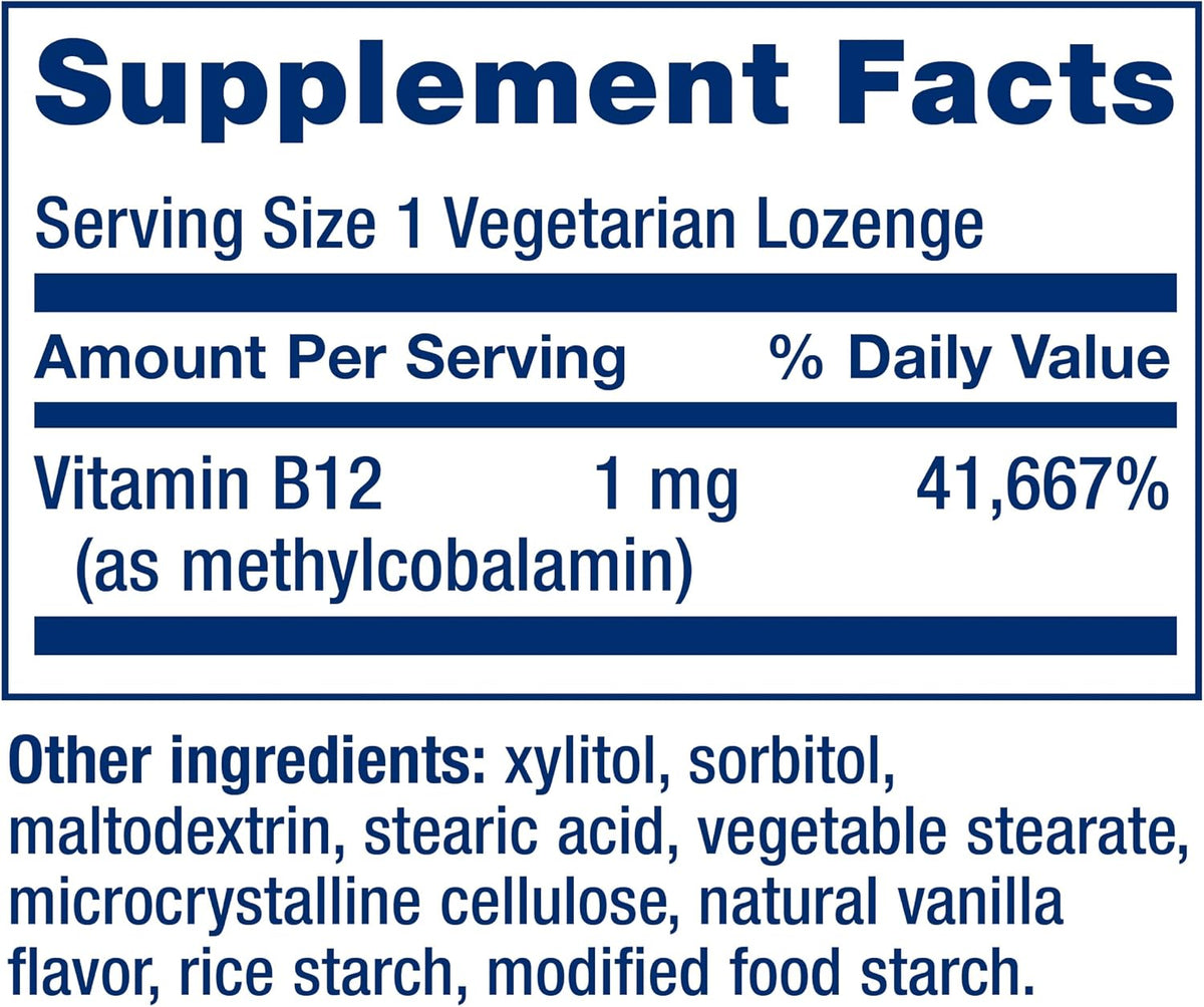 Life Extension Vitamin B12 Methylcobalamin, 1 mg, Quick-Dissolving Lozenges, 60 Lozenges - görsel 3