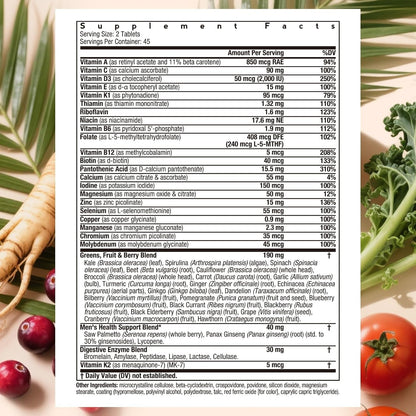 Doctor's Recipes Multivitamin for Men, Comprehensive Daily Multivitamin, Includes Lycopene, Saw Palmetto, Vitamins A, B6, B12, C, D, E, Zinc & More, for Heart, Energy, Prostate & Immune Health, 90 Tablets
