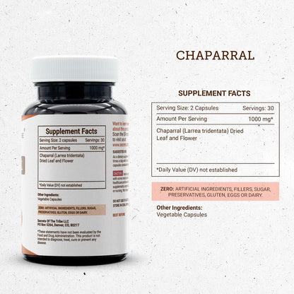 Secrets of the Tribe Chaparral 60 Capsules, 1000 mg