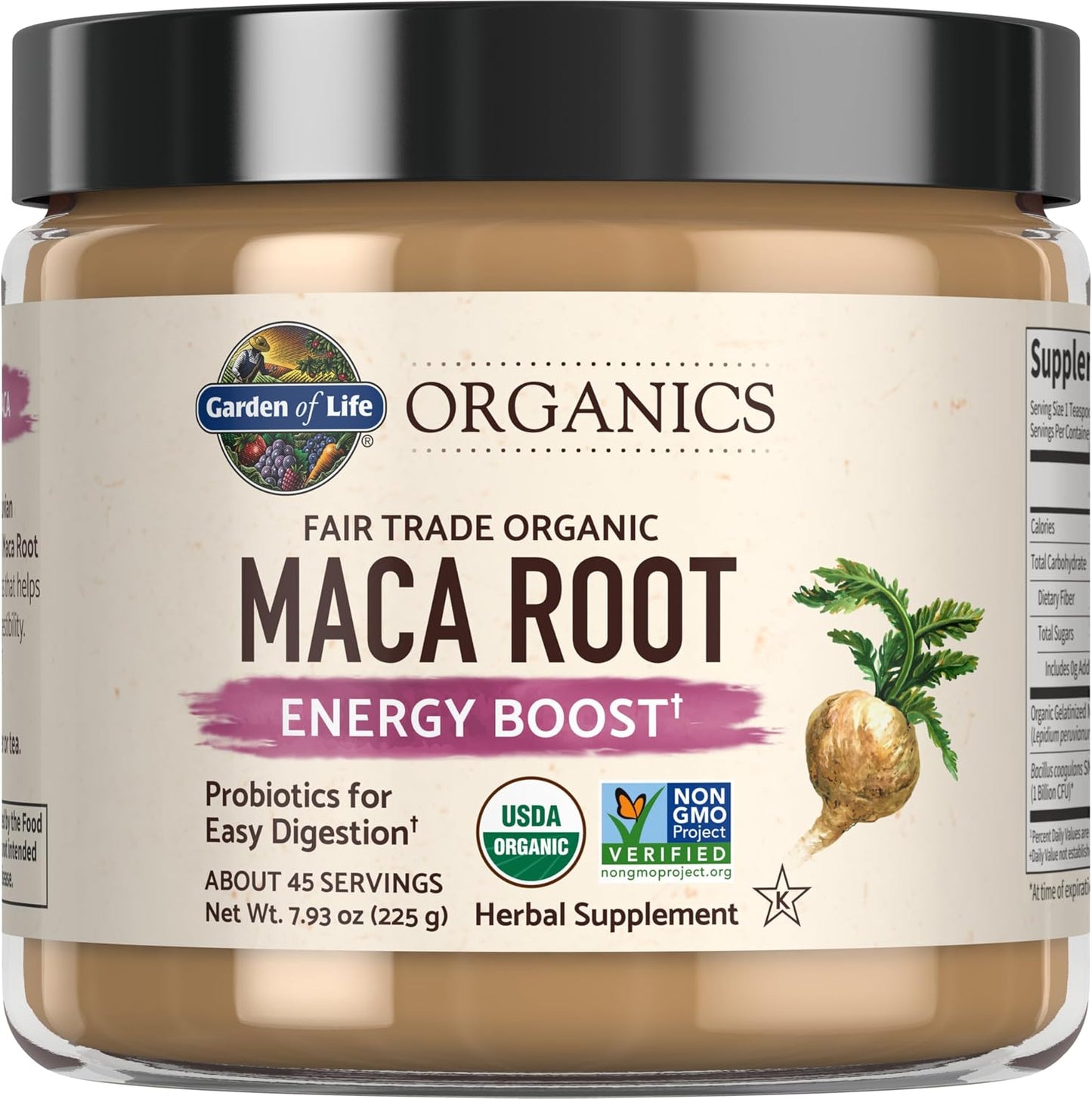 Garden of Life Organics, Fair Trade Organic Maca Root, Energy Support, 225 g - görsel 1