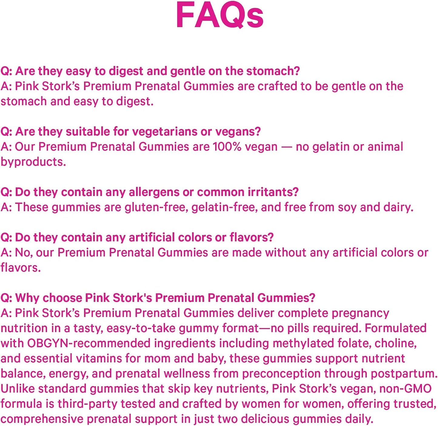 Pink Stork Premium Prenatal Gummy Vitamins - Vegan Algae DHA, Methylated Folate, MTHFR-Friendly - 60 Gummies (30-Day Supply) - görsel 9