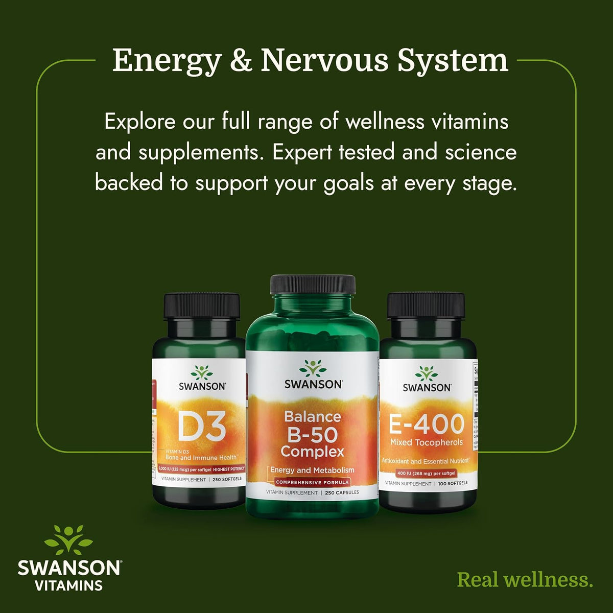 Swanson Balance B-50 High-Potency B Vitamin Complex - 250 Capsules - görsel 6