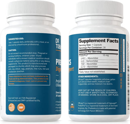 Dr. Tobias Prebiotics - Supports Digestion and Gut Health - 30 Capsules