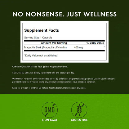 Swanson Magnolia Bark 400mg Capsules - 3 Pack