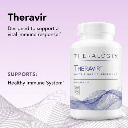 Theralogix Theravir Immune Support Supplement – 90-Day Supply – NSF Certified – 180 Capsules