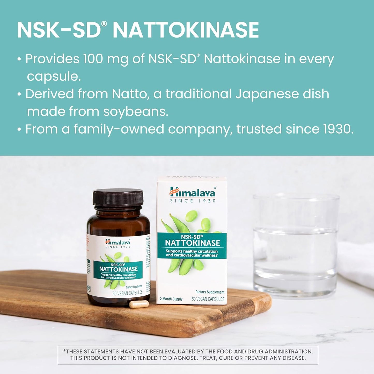 Himalaya NSK-SD Nattokinase, Food Supplement for Healthy Circulation, Vegan, Gluten-free Natto Extract, 100 mg, 60 Capsules - görsel 3