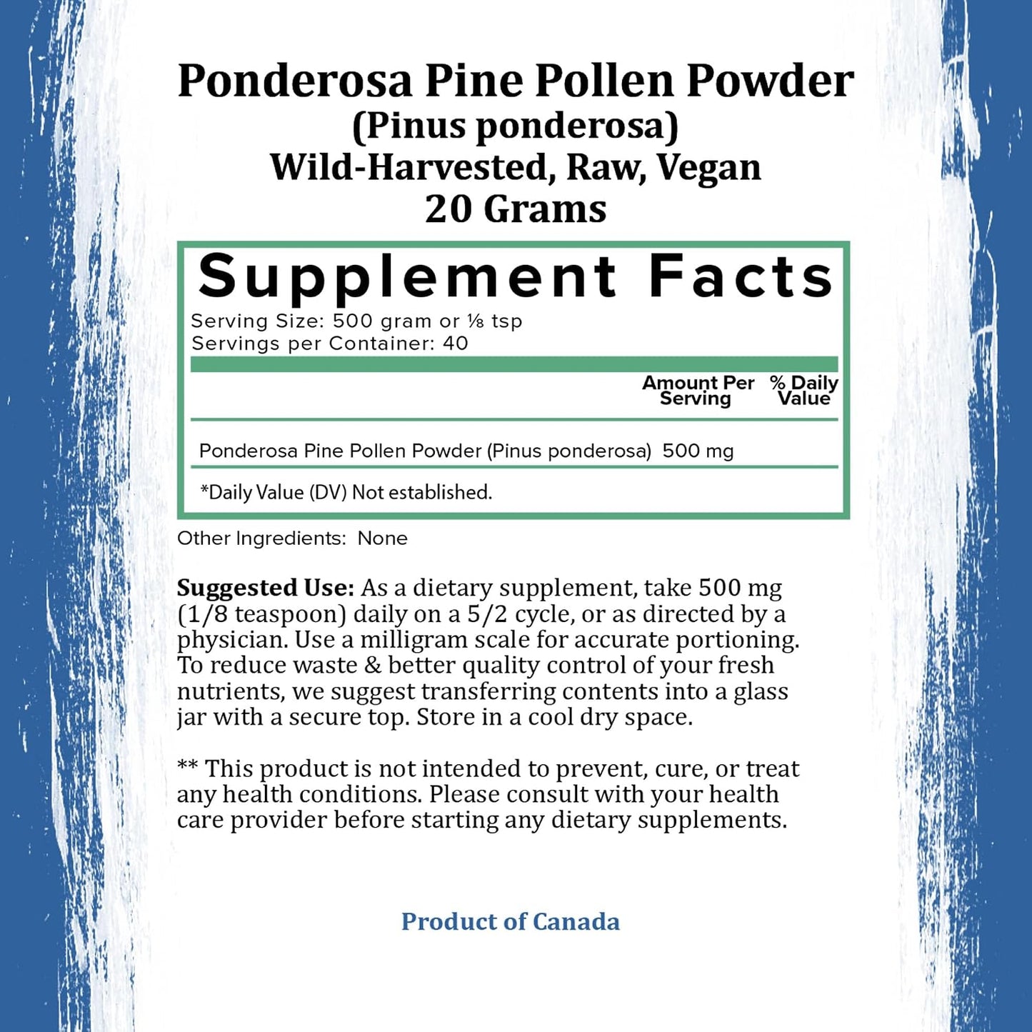 Holistic Bin Pine Pollen Powder – Wild Harvested Canadian Pine Pollen, 20 g - görsel 7