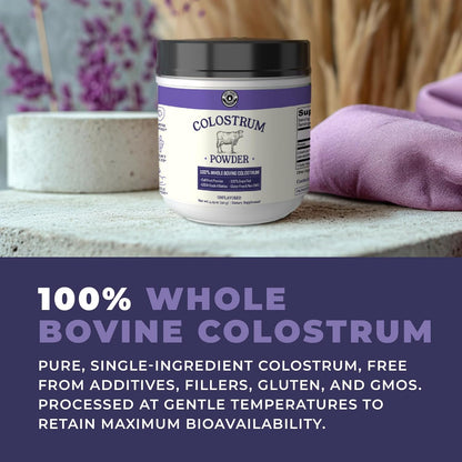 Colostrum Powder – US Sourced Bovine Colostrum for Immune Support, Gut Health, Muscle Recovery