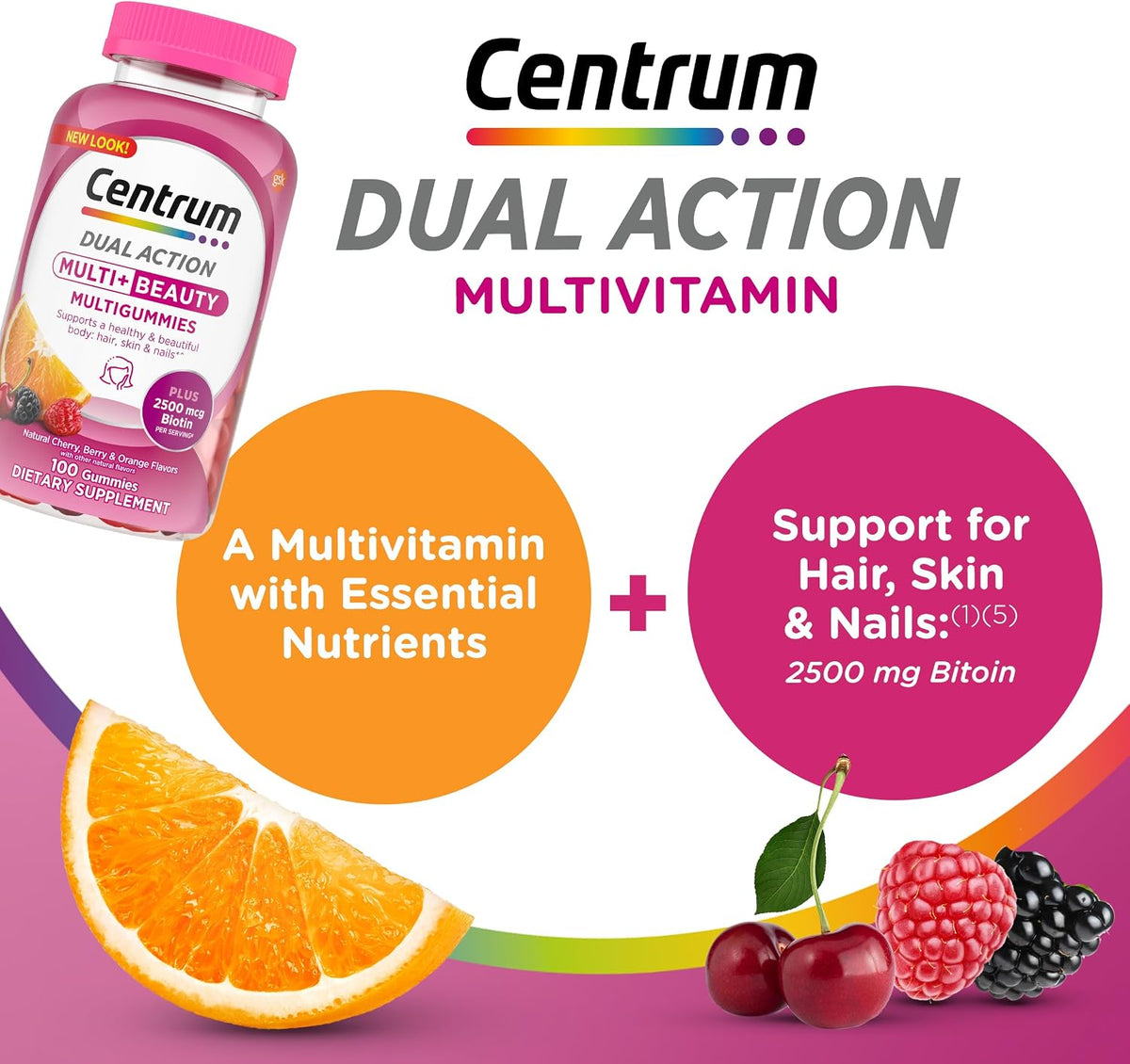 Centrum MultiGummies Multi+ Beauty Dual Action Gummy Multivitamin, 100 Count - görsel 10