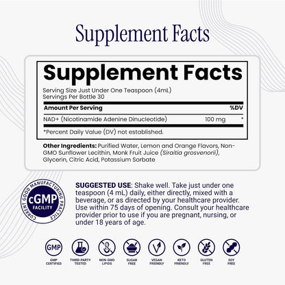 Rho Nutrition Liposomal NAD+ Liquid Supplement – 6 Pack