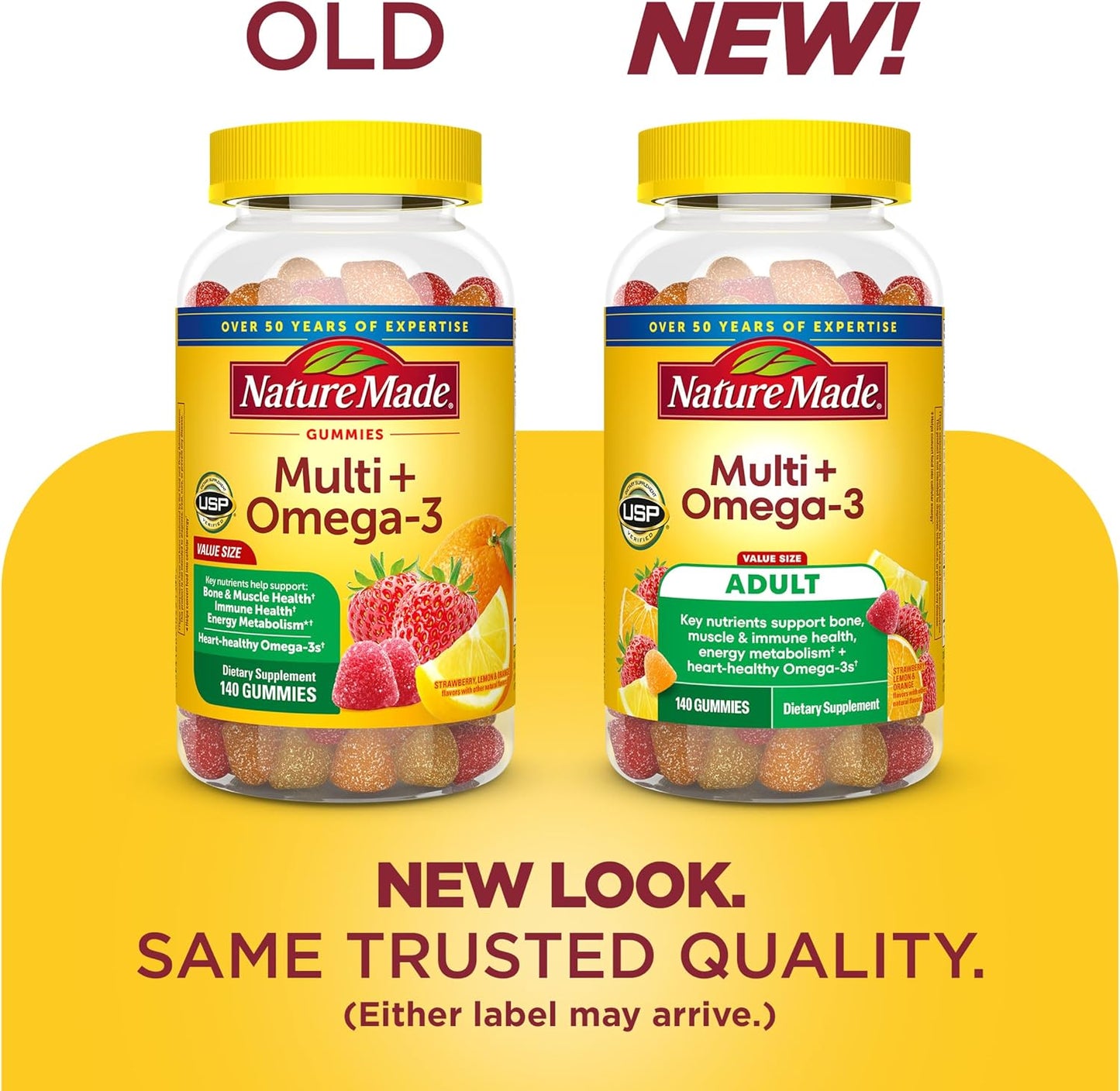 Nature Made Multivitamin + Omega-3 Gummies, Daily Nutritional Support, 140 Gummies - görsel 2